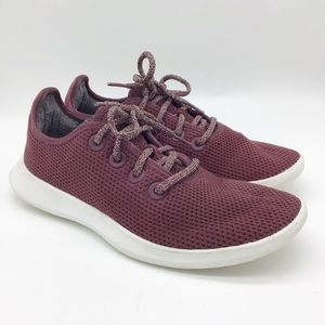 Allbirds Wool Sneakers Burgundy Maroon Comfort Shoe Size 9